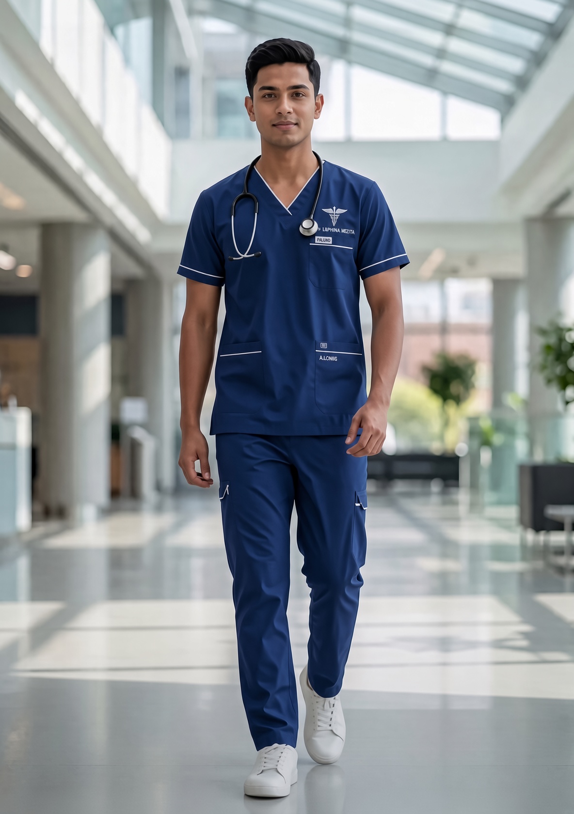 Classic Men's V-Neck (Navy) Scrub